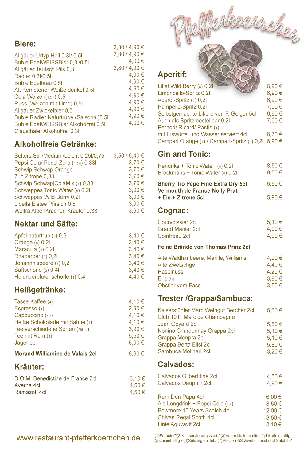 Pfefferkoernchen_Getraenkekarte